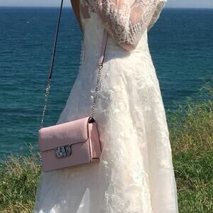 Milly Genuine Leather Clutch/Crossbody Soft Pink